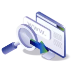 Website analysis with magnifying glass
